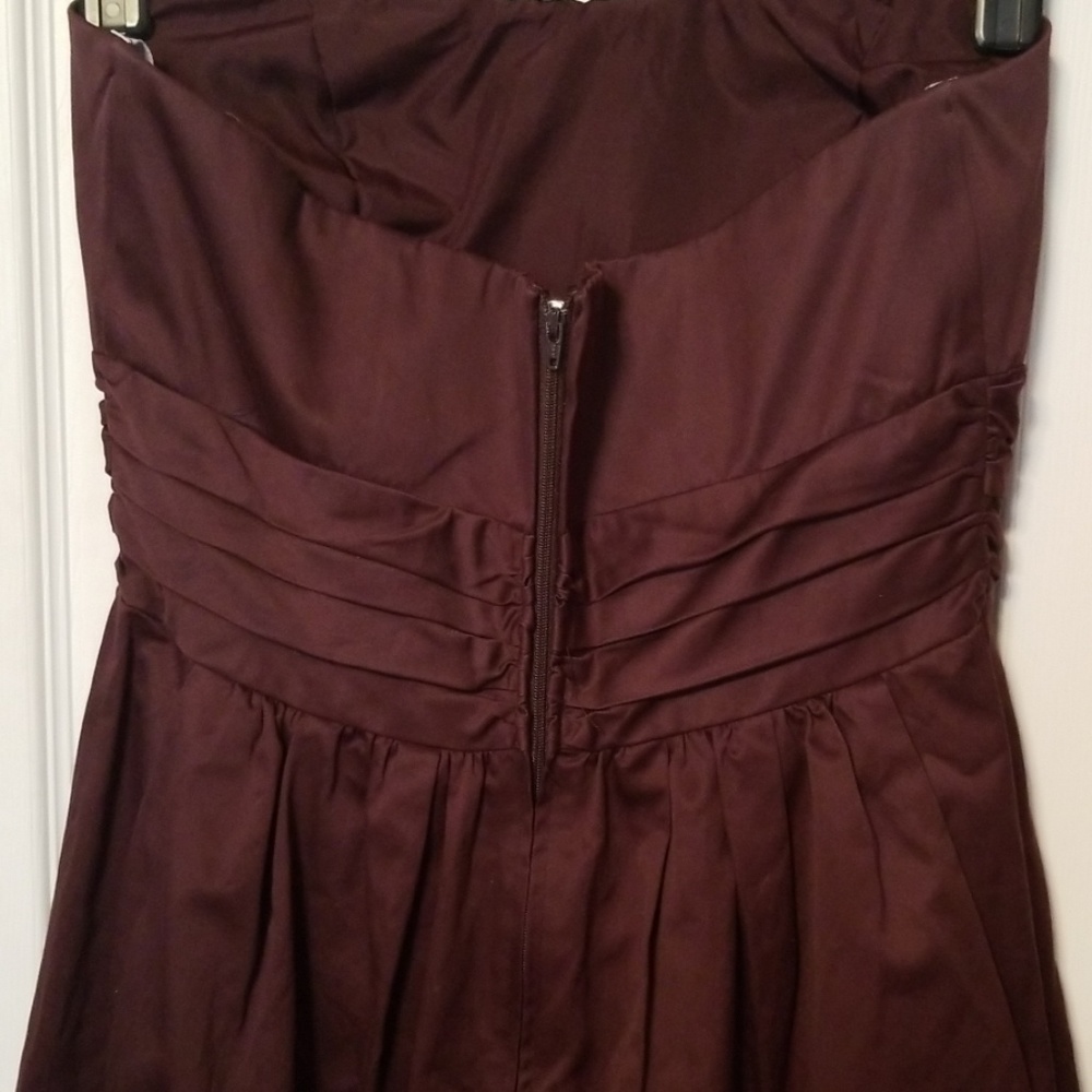 David's Bridal brown strapless dress - Picture 3 of 4